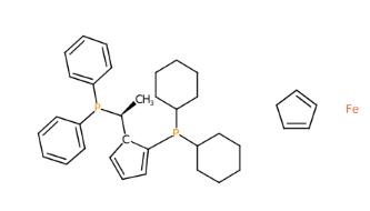(S)-1-[(S)-2-(二環己基膦基)二茂鐵基乙基]二苯基膦-CAS:162291-01-2